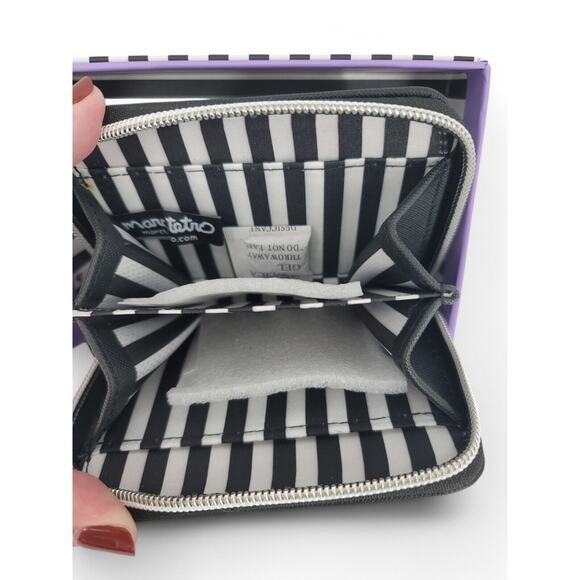 Marc Tetro Doodle Dog Wristlet Wallet Black Zippered Coin‎ Purse Card Wallet NEW - Picture 2 of 3